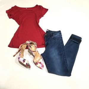 Refuge dark wash stretchy skinny jeans